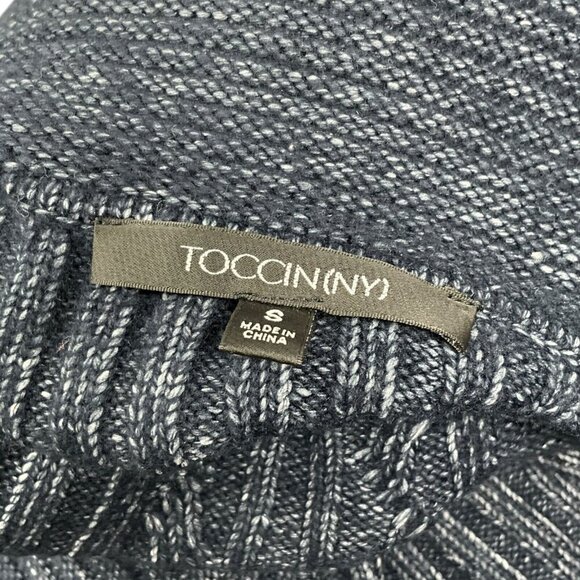 Toccin Turtleneck Sweater Navy Size S Pullover Long Sleeve Ribbed - Picture 7 of 8